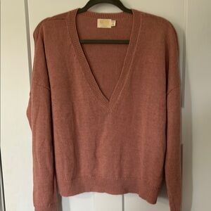Nation LTD V-Neck Sweater - Dusty Pink
